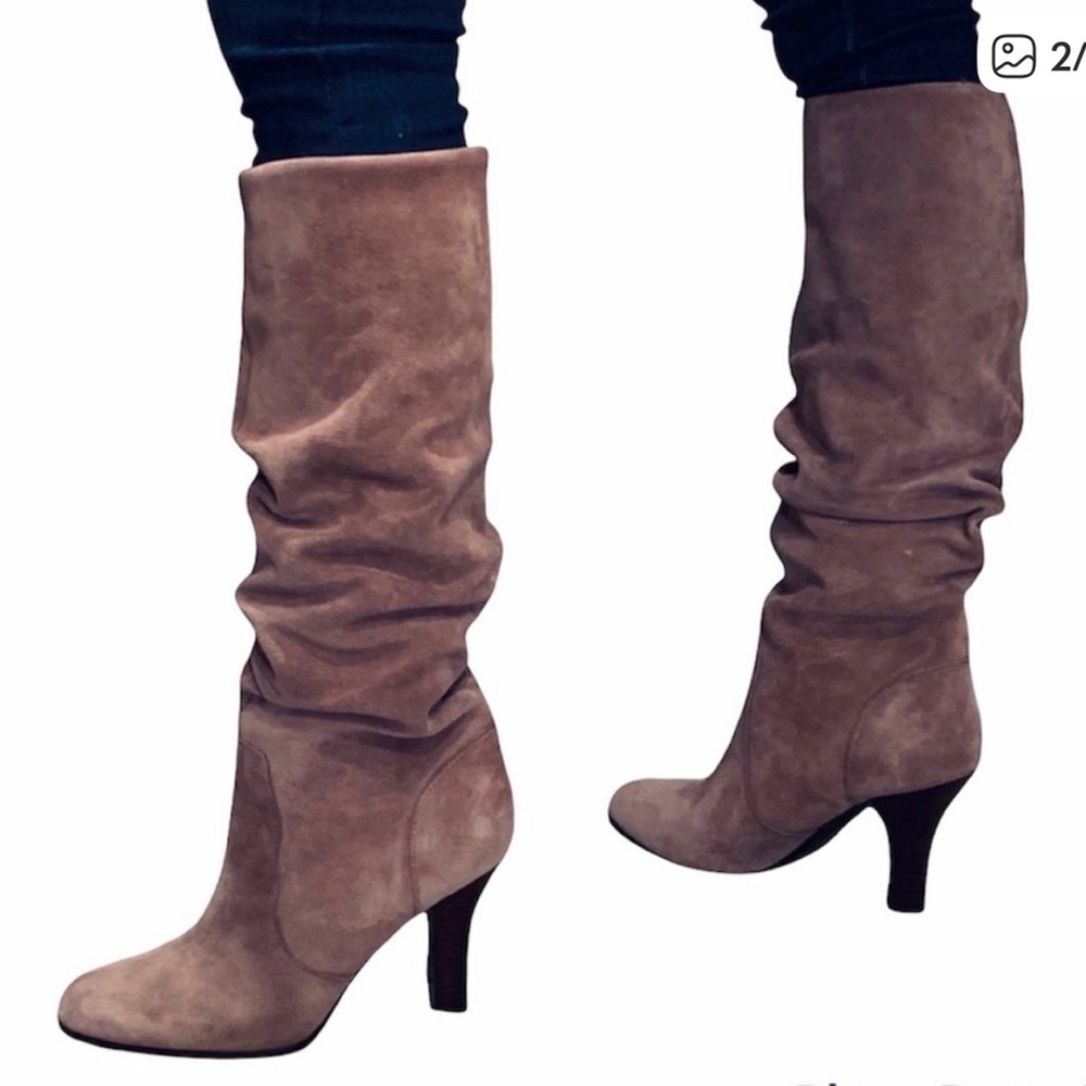 Sofft Tall Suede Scrunch Heeled Boots Sz 9.5